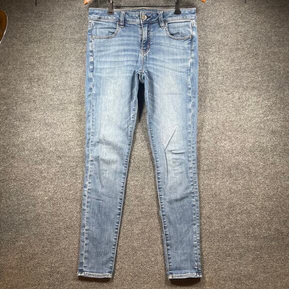 American Eagle Next Level Stretch Jegging Women's 8 Long Blue Denim Casual - Picture 1 of 12
